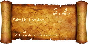 Sárik Lóránt névjegykártya